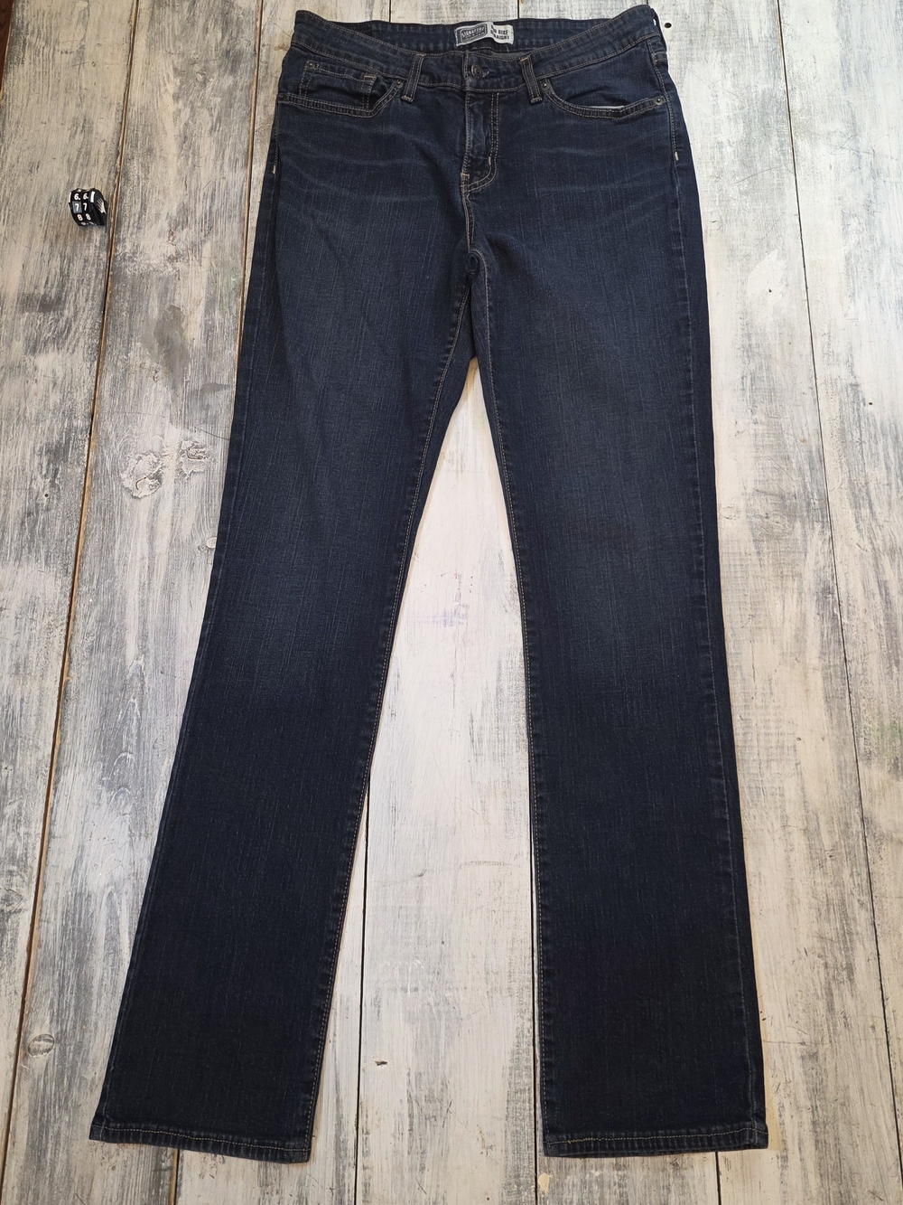 Signature by Levi Strauss Women's Dark Indigo Straight Leg Jeans sz 12 Long
